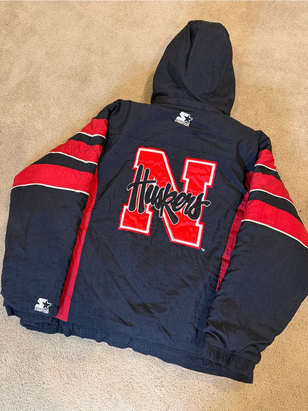 Vintage 90s Starter Nebraska Cornhuskers Huskers Pullover Jacket XL